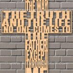 John 14:6 in wooden Cross shape